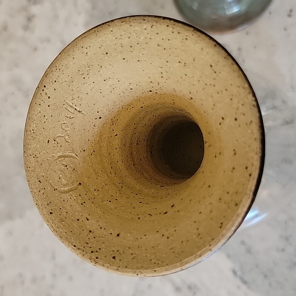 💗 (2) Handmade Ceramic Wine Goblets Glasses Signed 2014 - Picture 4 of 8